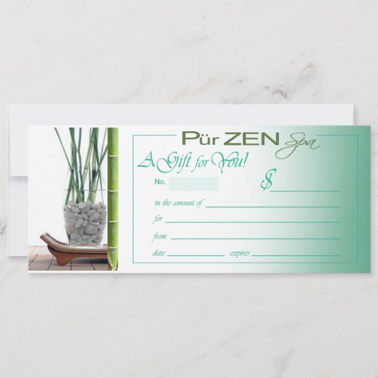 Pur Zen (aqua) Cadeaubon (Voorkant)