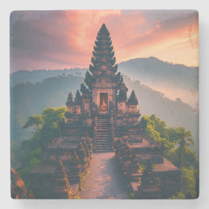 Pura Senja Bali - “Balinese tempel bij zonsonderg Stenen Onderzetter
