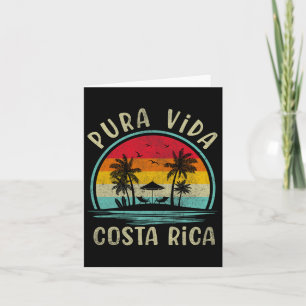 Pura Vida Beach Costa Rica Palmboom Familie Zomer Kaart