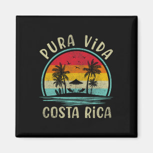 Pura Vida Beach Costa Rica Palmboom Familie Zomer Magneet