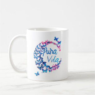 Pura Vida Blue Butterfly Coffee Mok