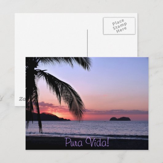 Pura Vida. Briefkaart (Voorkant / Achterkant)