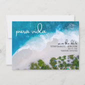 Pura Vida Costa Rica Beach Photo Wedding Save The Date (Voorkant)