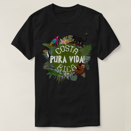 Pura Vida Costa Rica Beach Summer Palm T-shirt (Design voorkant)