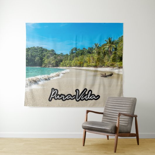 Pura Vida Costa Rica Beach Tapestry Wandkleed (In Situ (horizontaal))