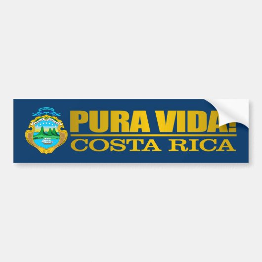 Pura Vida. Costa Rica Bumpersticker (Voorkant)