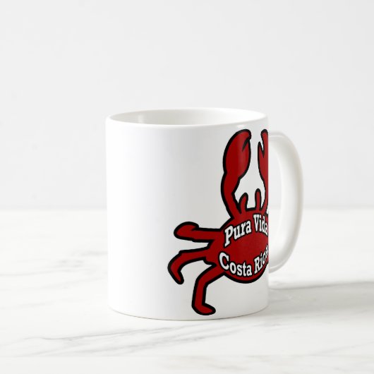 Pura Vida Costa Rica Crab Coffee Mok (Voorkant rechts)