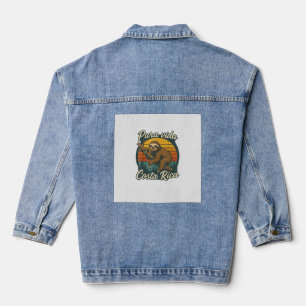 Pura Vida Costa Rica Luiaard Zonsondergang T-Shirt Denim Jacket