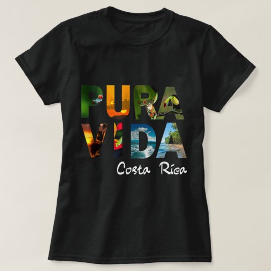 Pura Vida Costa Rica Mannen Vrouwen Kinder vriende T-shirt (Design voorkant)