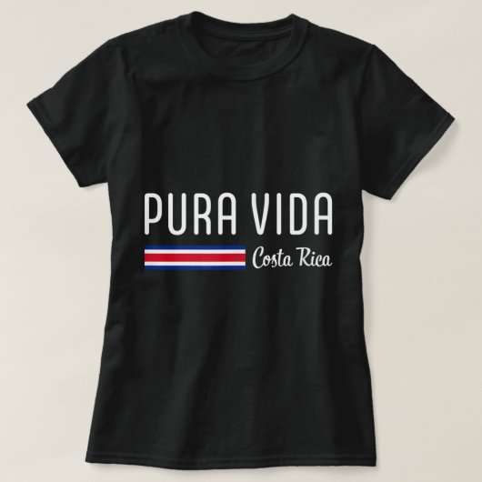 Pura Vida Costa Rica met Costa Rica vlag P T-shirt (Design voorkant)