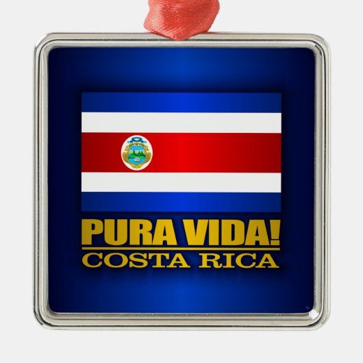 Pura Vida. Costa Rica Metalen Ornament (Voorkant)