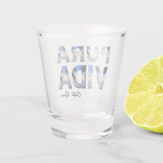 Pura Vida Costa Rica Tropical Beach Shot Glas (Achterkant)