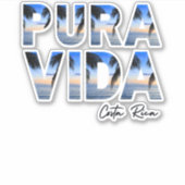 Pura Vida Costa Rica Tropical Beach Sticker (Voorkant)