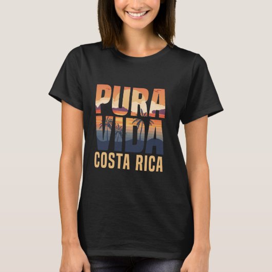 Pura Vida Costa Rica Tropische Strand Vibes Gift T-shirt (Voorkant)