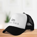 Pura Vida Costa Rica Wave Trucker Hat Trucker Pet<br><div class="desc">Costa Rica souvenir pet in een grijs en zwart Pura Vida-golfontwerp Bezoek onze winkel voor onze volledige reeks Costa Rica-producten.</div>