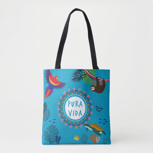 Pura Vida - Costa Rica Wild life Tote Bag (Voorkant)