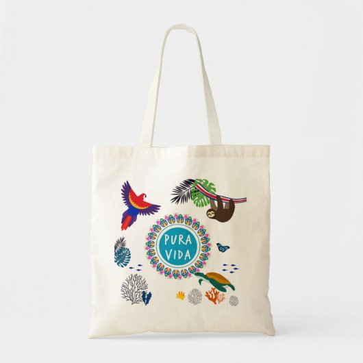 Pura Vida - Costa Rica Wild life Tote Bag (Voorkant)