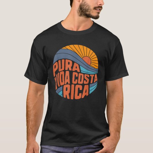 Pura Vida Costa Rica -  zonsondergang zomer T-shirt (Voorkant)
