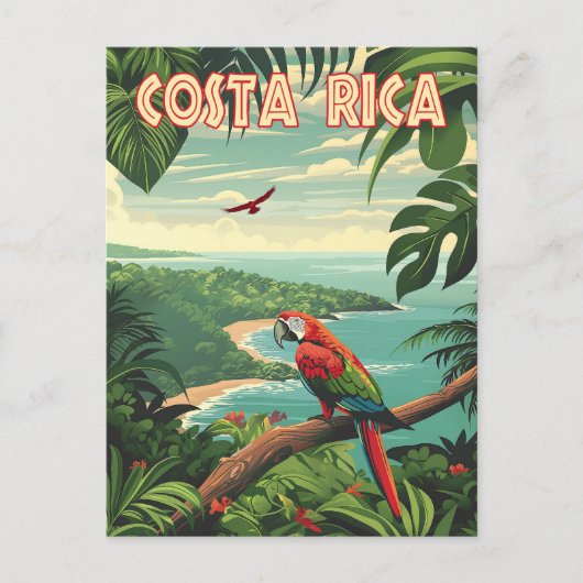 Pura Vida Groeten: Costa Rica Vinatage Briefkaart (Voorkant)
