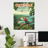 Pura Vida Groeten: Costa Rica Vintage Poster (Thuiskantoor)