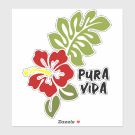 Pura Vida Hibiscus op maat gesneden vinyl Sticker