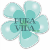 Pura Vida Hibiscus op maat gesneden vinyl Sticker (Voorkant)