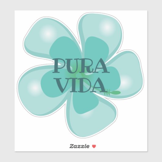 Pura Vida Hibiscus op maat gesneden vinyl Sticker (Vel)