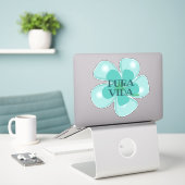 Pura Vida Hibiscus op maat gesneden vinyl Sticker (Laptop op bureau)