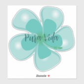 Pura Vida Hibiscus op maat gesneden vinyl Sticker (Vel)