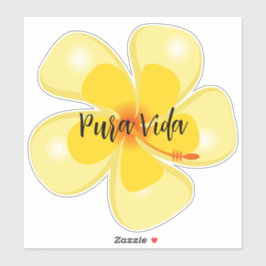 Pura Vida Hibiscus op maat gesneden vinyl Sticker