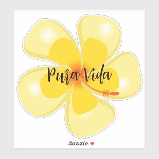 Pura Vida Hibiscus op maat gesneden vinyl Sticker (Vel)