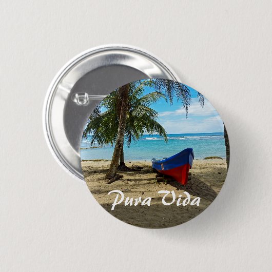 Pura Vida in Costa Rica - Midden-Amerika Ronde Button 5,7 Cm (Voorkant /achterkant)