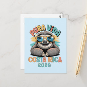 Pura Vida Luiaard Liefhebbers Costa Rica Relaxed Briefkaart
