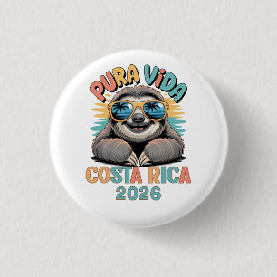 Pura Vida Luiaard Liefhebbers Costa Rica Relaxed Ronde Button 3,2 Cm