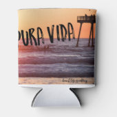 Pura Vida Ocean Beach Sunset Foto Can Blikjeskoeler (Voorkant)