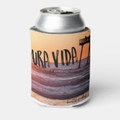 Pura Vida Ocean Beach Sunset Foto Can Blikjeskoeler (Blikje Achterkant)