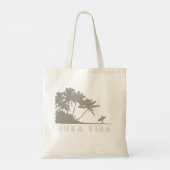Pura Vida Palm Tree Surfers Costa Rica Tote Bag (Achterkant)
