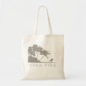 Pura Vida Palm Tree Surfers Costa Rica Tote Bag (Voorkant)