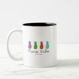 Pura Vida Pineapple Costa Rica Coffee Tweekleurige Koffiemok