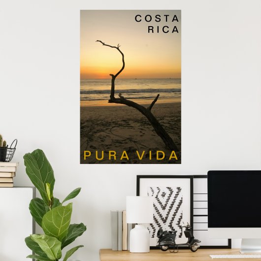 PURA VIDA Playa Flamingo Poster (Thuiskantoor)