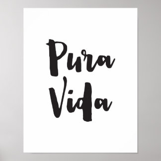 Pura Vida, Quote Art Print, Typografie Poster