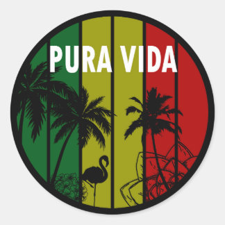 Pura vida ronde sticker