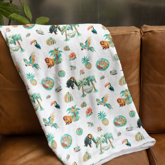 Pura Vida | Schattige geïllustreerd Costa Rica Fleece Deken