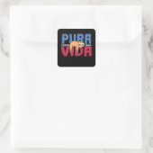 Pura Vida Sloth Vierkante Sticker (Tas)