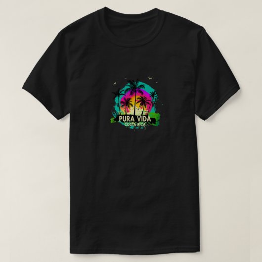 Pura Vida Souvenir Retro Sunset Premium T Shirt (Design voorkant)