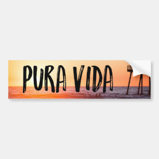 Pura Vida Sunset Beach Tropische Bumpersticker