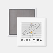 Pura Vida Surfer Costa Rica Souvenir Magneet (Voorkant / Achterkant)