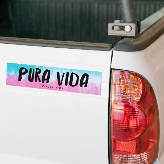 Pura Vida Tie Dye Costa Rica Bumper Bumpersticker (Op Truck)