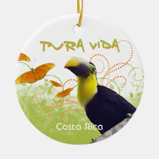 Pura Vida Toucan & Butterflies Ornament (Voorkant)