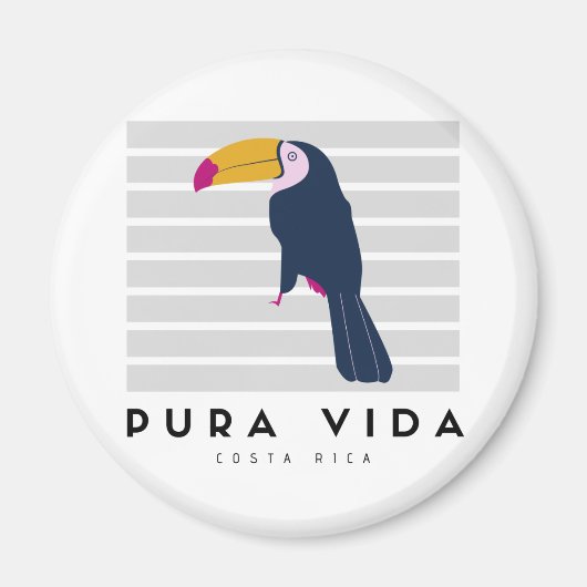 Pura Vida Toucan Costa Rica Souvenir Magneet (Voorkant)